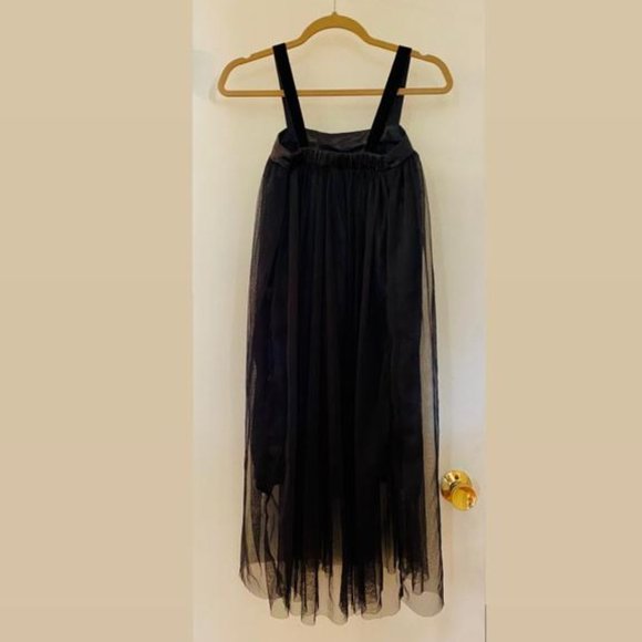 Black sheer midi dress with lining - Picture 2 of 4